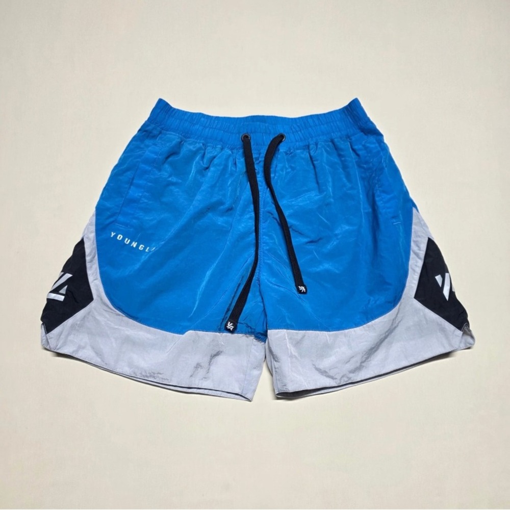 YoungLA Men Running Shorts Athletic Small Elastic Waist Drawstring Above Knee
